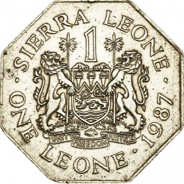 Sierra Leone 1 Leone | Joseph Saidu Momoh | KM43 | 1987 - 1988