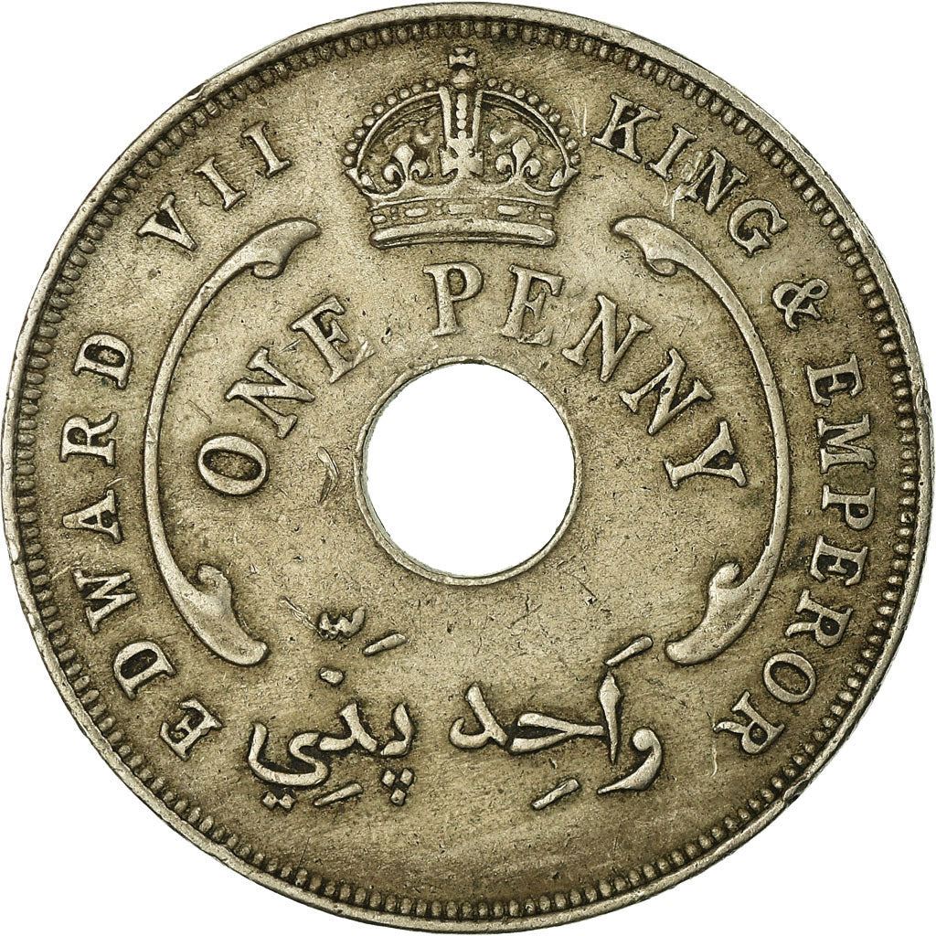 British West Africa | 1 Penny Coin | Crown | Hexagram | Km:2 | 1907 - 1910
