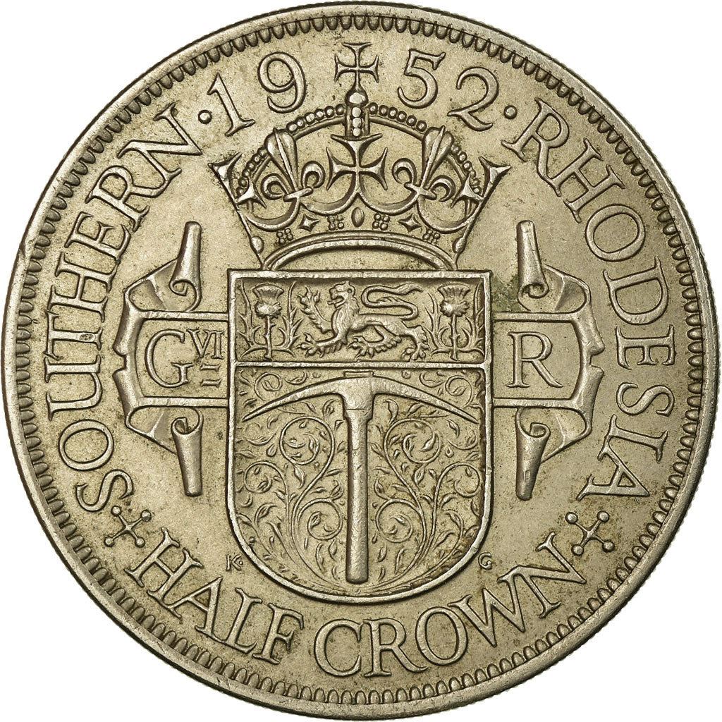Southern Rhodesia | 1/2 Crown Coin | George VI | Crown | Shield | Pickaxe | Km:24 | 1948 - 1952
