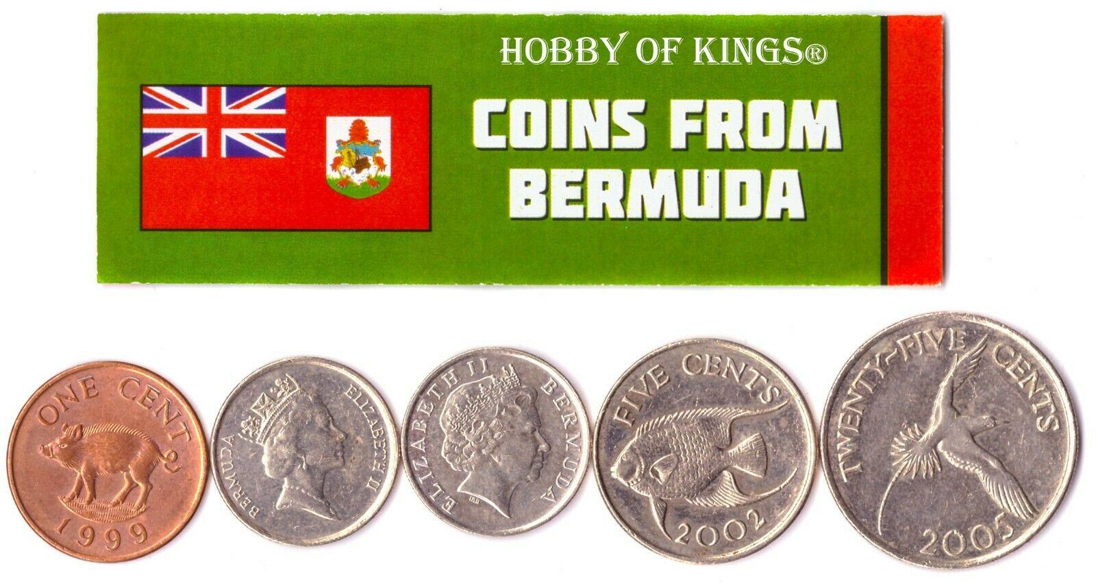 5 Mixed Coins From Bermuda | 1991 - 2021