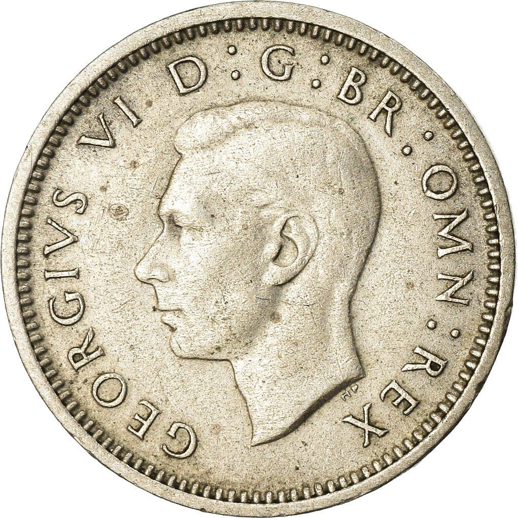 United Kingdom | 3 Pence Coin | George VI | KM:848 | 1937 - 1945