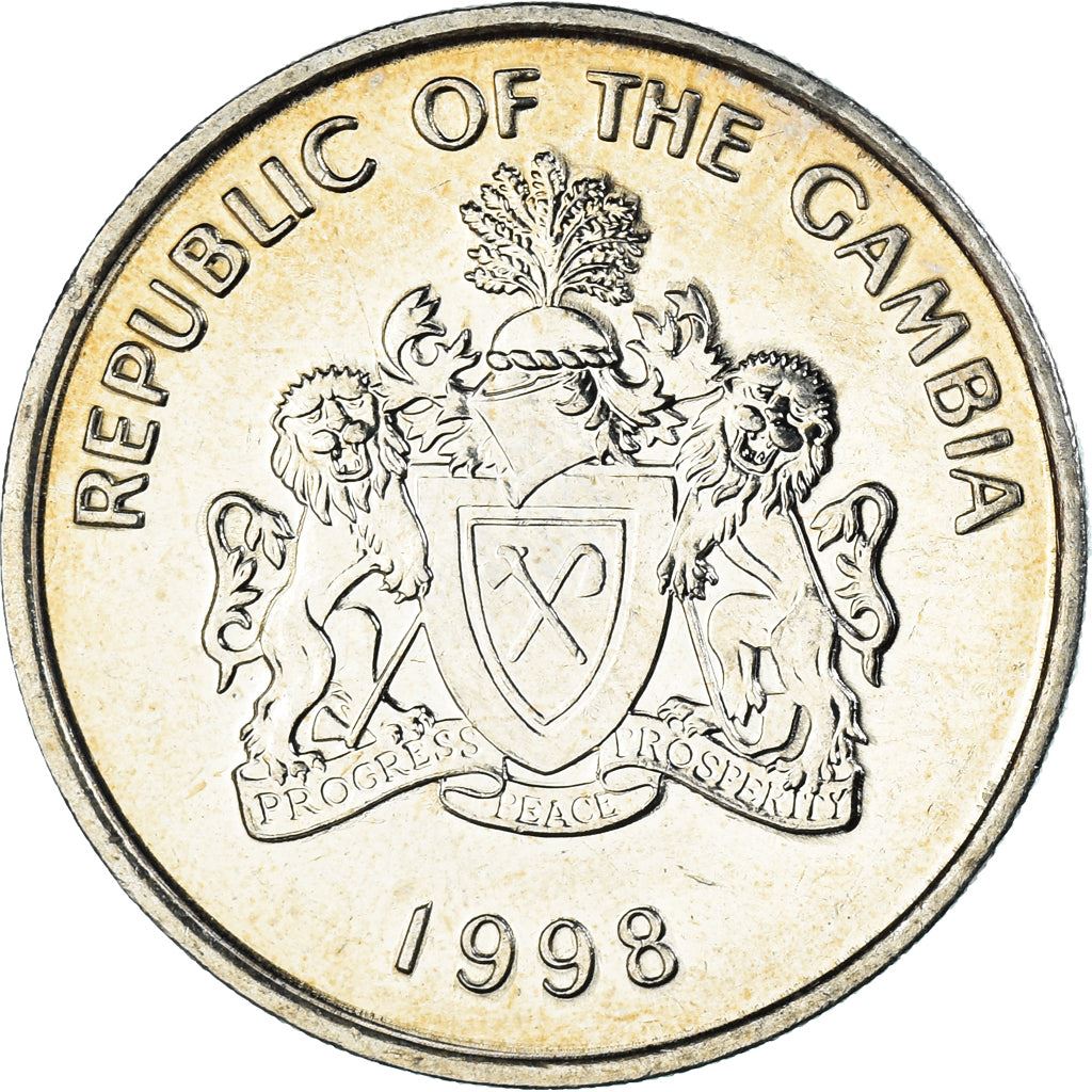 The Gambia | 50 Bututs Coin | African ox | Km:58 | 1998