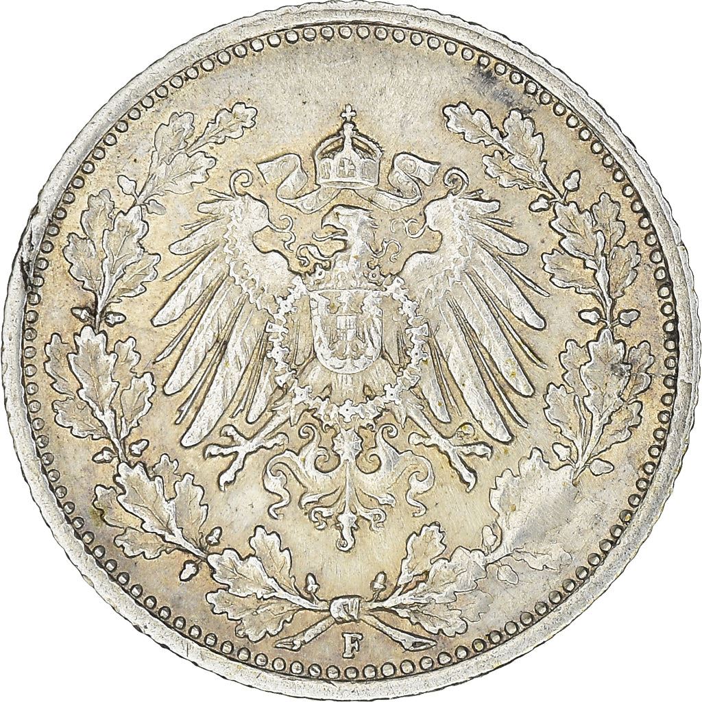 German Empire 1/2 Mark Coin | Deutsches Reich | Wilhelm II | Type 2 | KM17 | 1905 - 1919