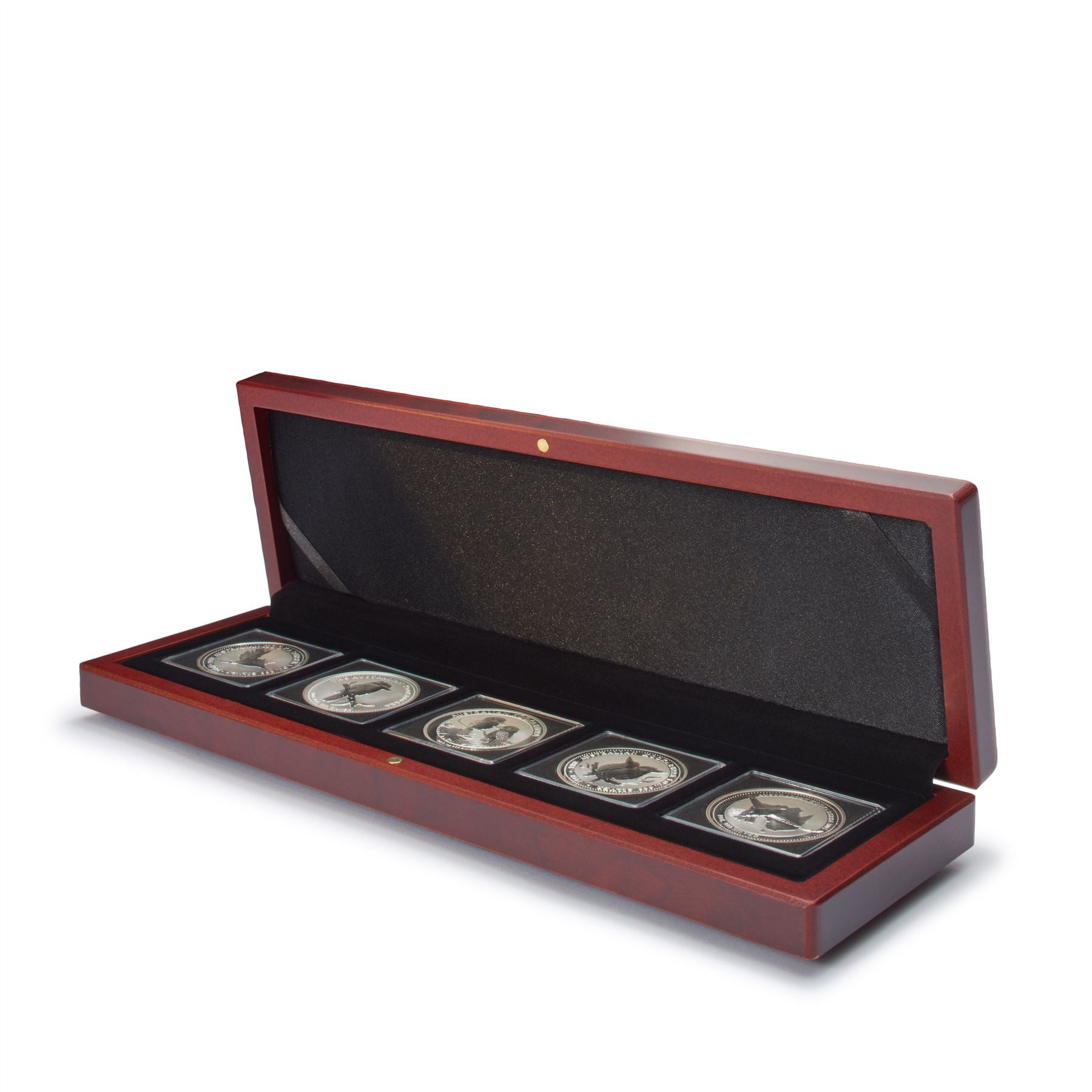 VOLTERRA Small Coin Box | Box for Presenting Coins in Square or Slab Capsules | 1 to 6 Compartments