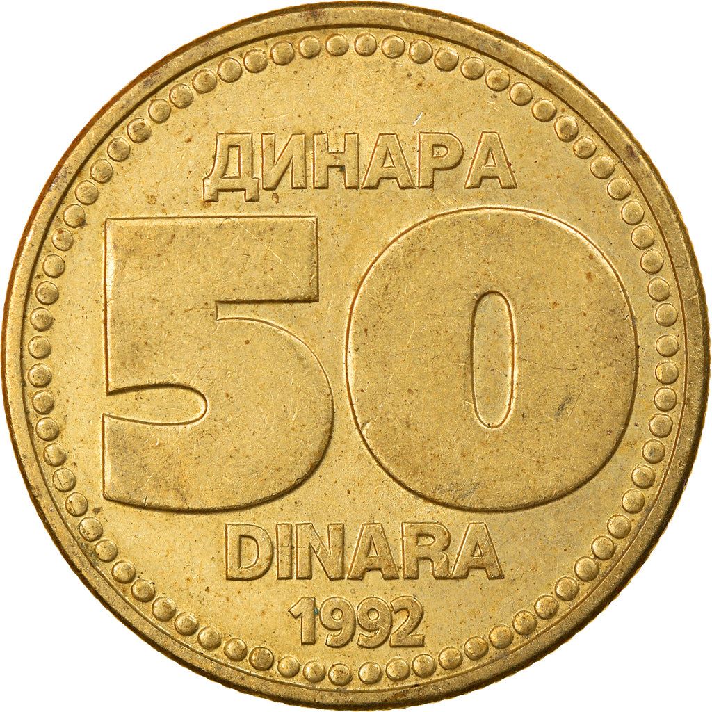 Yugoslavia | 50 Dinara Coin | Nickel Brass | Km:153 | 1992