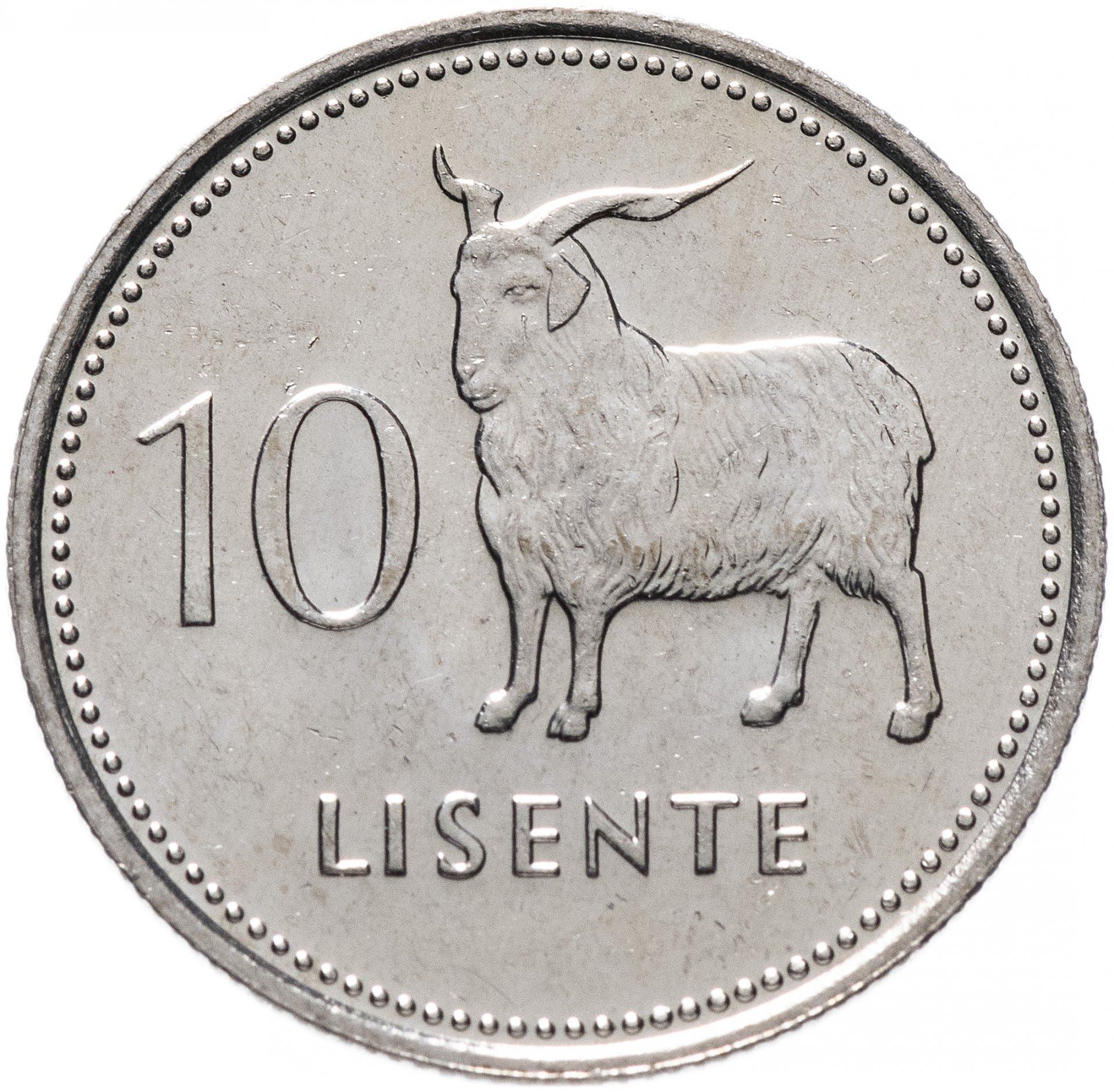 Lesotho | 10 Lisente Coin | Angora goat | Km:19 | 1979 - 1989