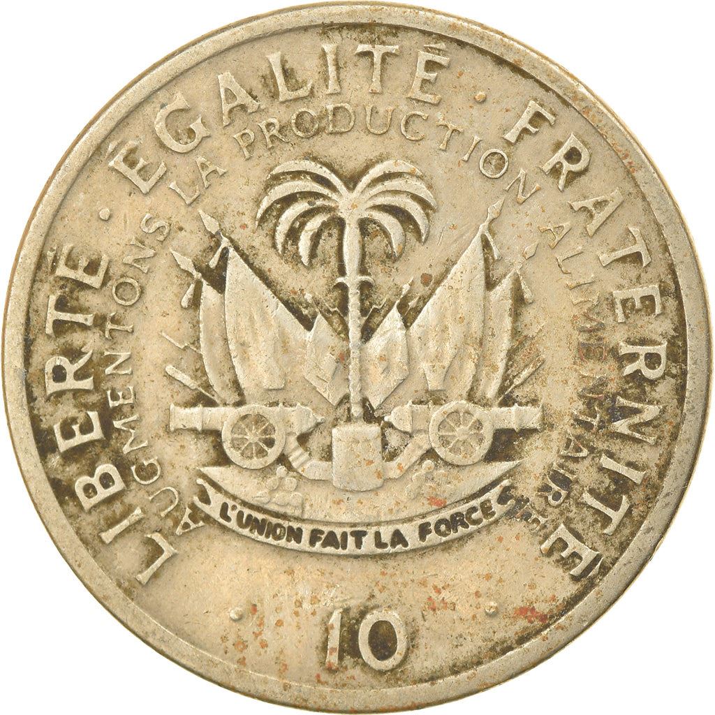 Haiti | 10 Centimes Coin | Jean-Claude Duvalier | Cannon | Km:120 | 1975 - 1983