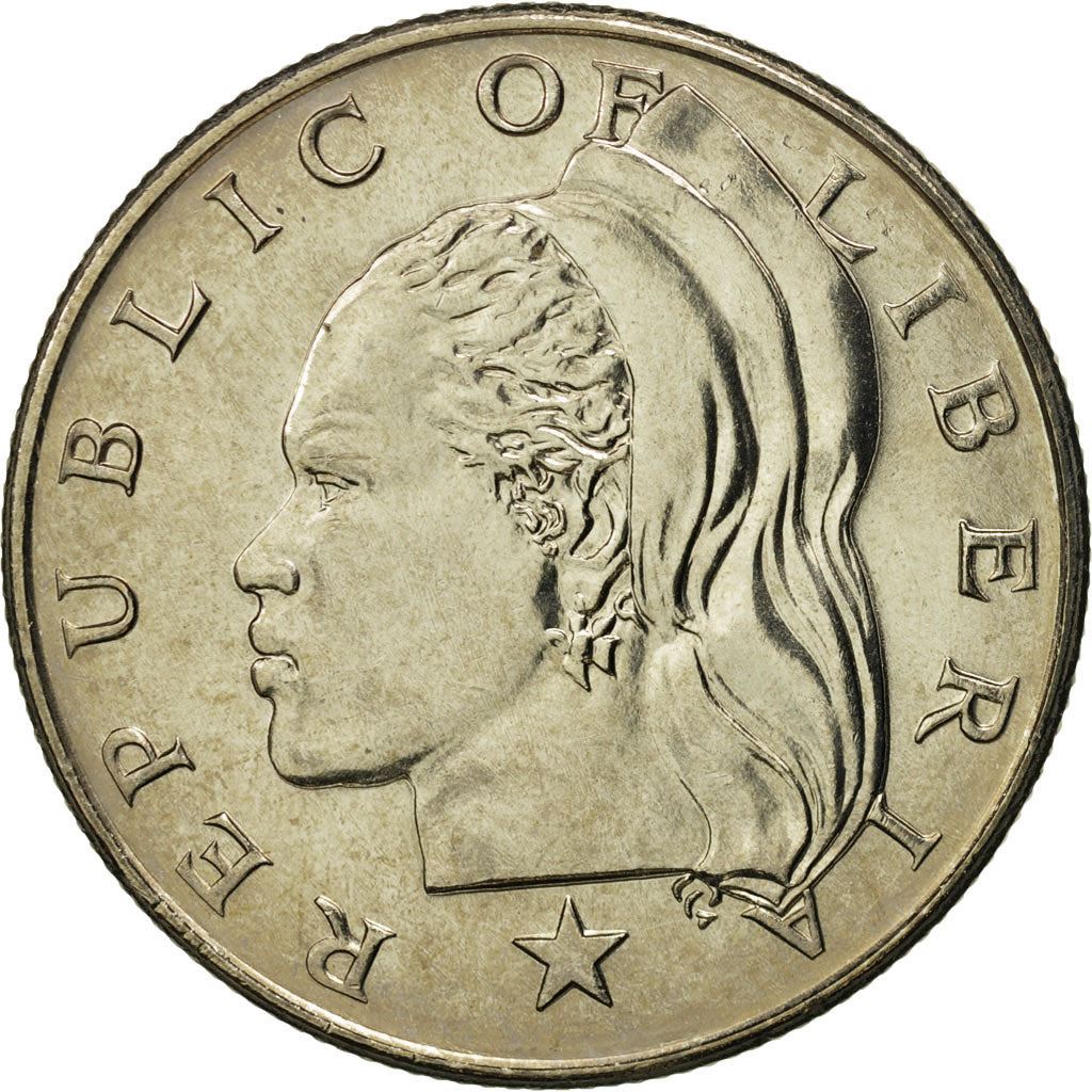 Liberia | 50 Cents Coin | Olive Branches | Km:17A | 1966 - 1990