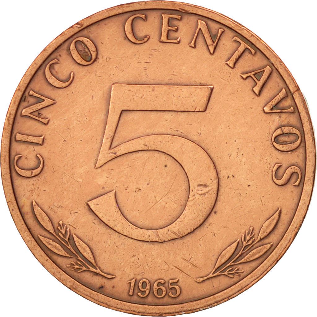 Bolivia | 5 centavos | kobberbelagt stål | Våbenskjold | KM:187 | 1965-1970