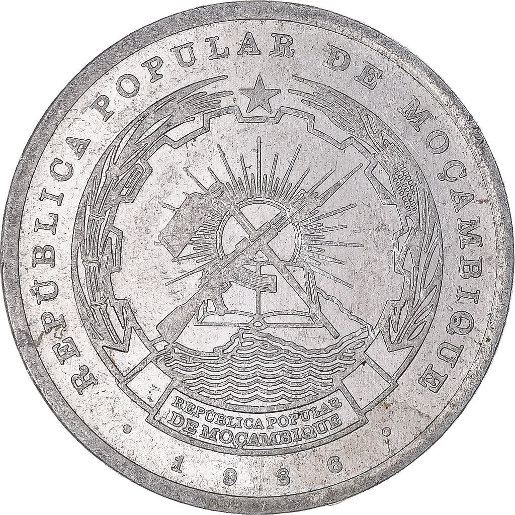 Mozambique | 10 Meticais Coin | Industrial Skyline | Km:102A | 1986