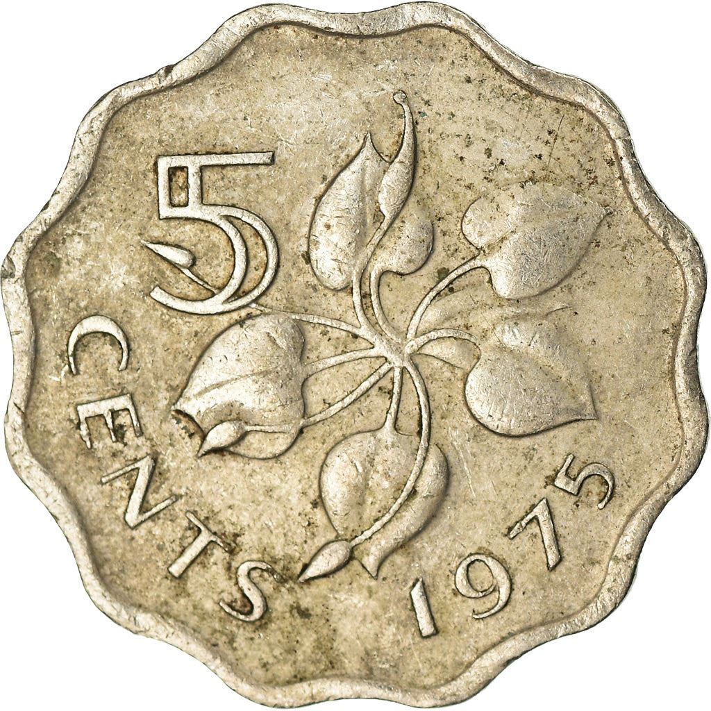 Eswatini 5 Cents Coin | King Sobhuza II | Arum Lily | KM9 | 1974 - 1979