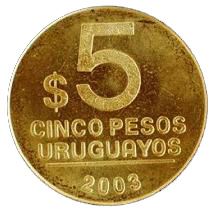Uruguay 5 Pesos Coin | Joe Gervasio Artigas | KM120 | 2003 - 2008