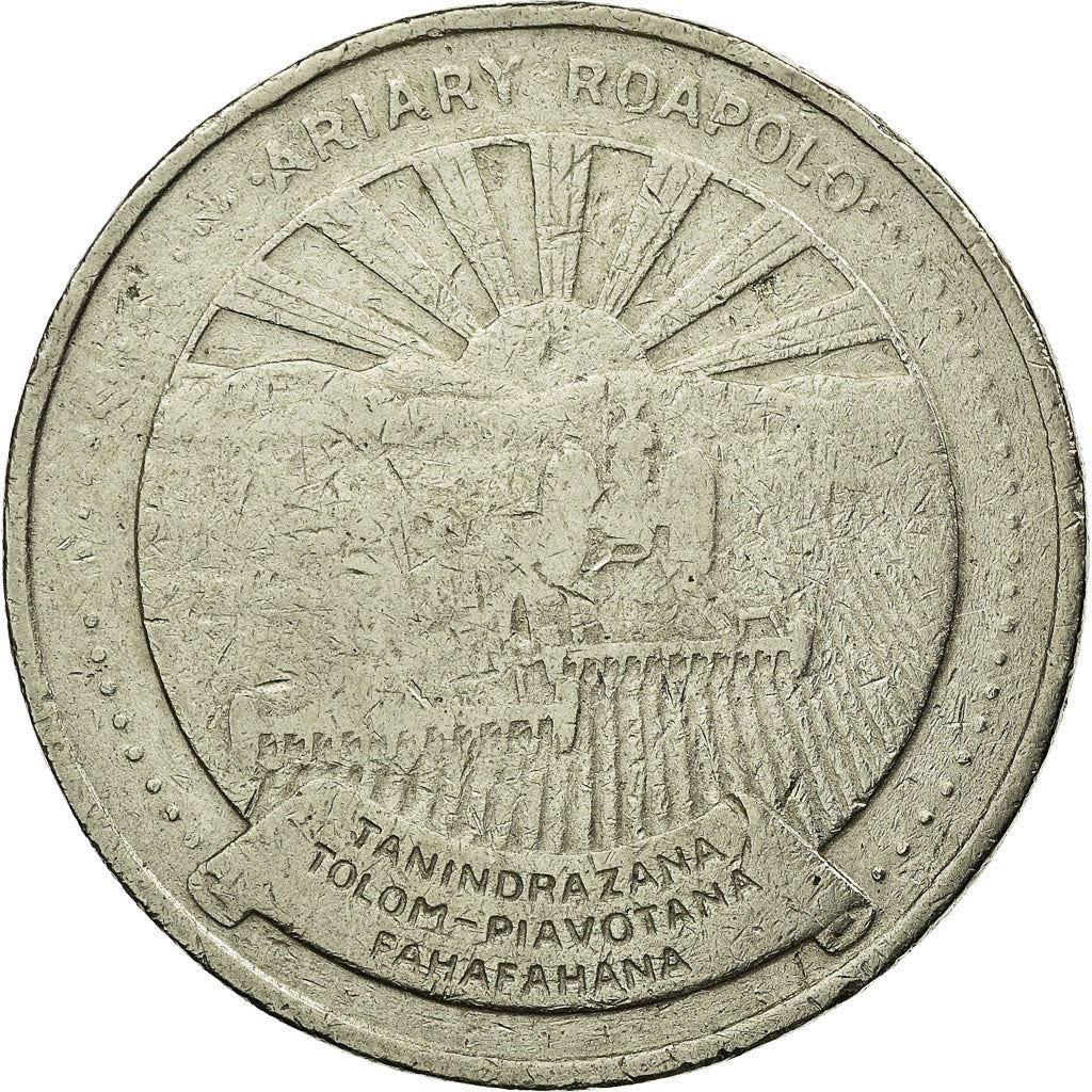 Madagascar | 20 Ariary Coin | Star | Tractor | Farmer | Km:14 | 1978