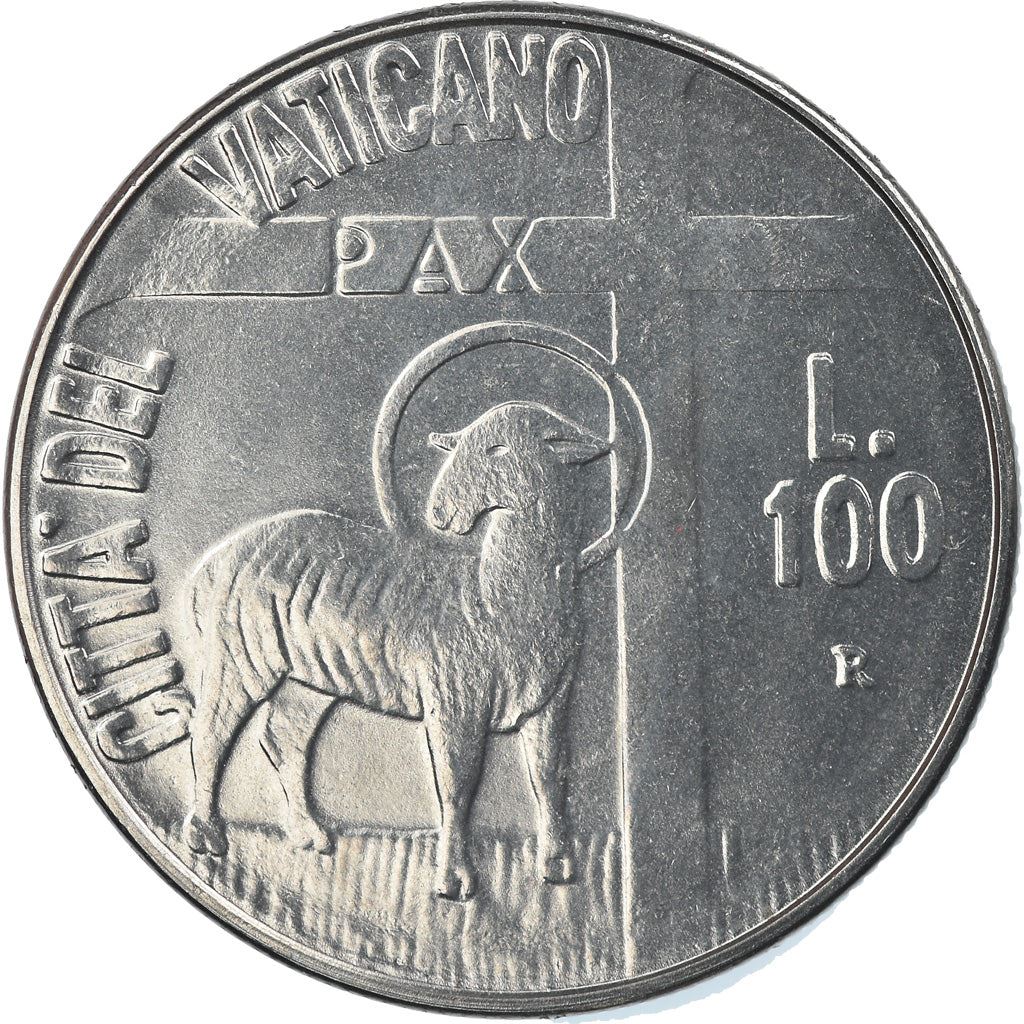 Vatican City | 100 Lire Coin | Lamb | Km:180 | 1984