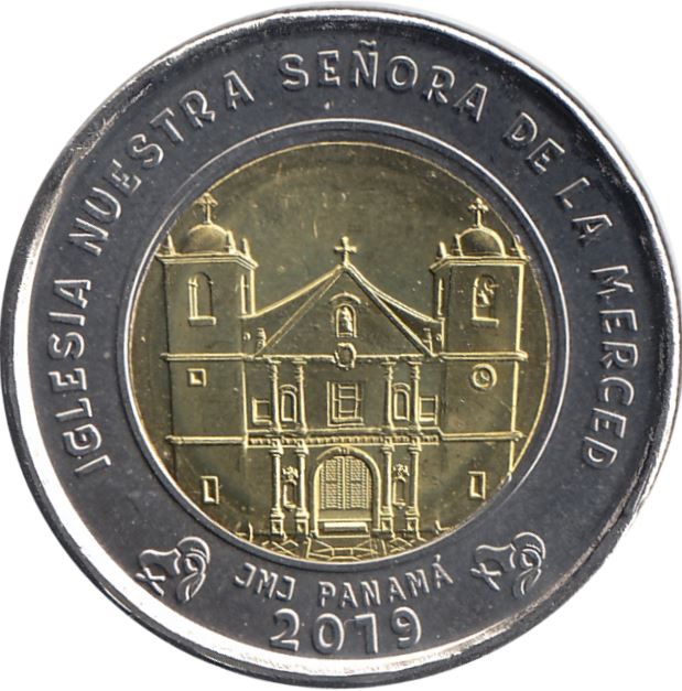 Panama 1 Balboa Coin | Our Lady of Mercy Church | KM164 | 2019
