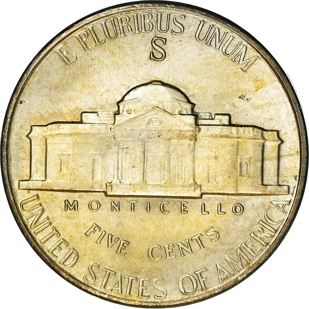 USA | 5 cent mynt | Thomas Jefferson | Monticello | KM192a | 1942 - 1945