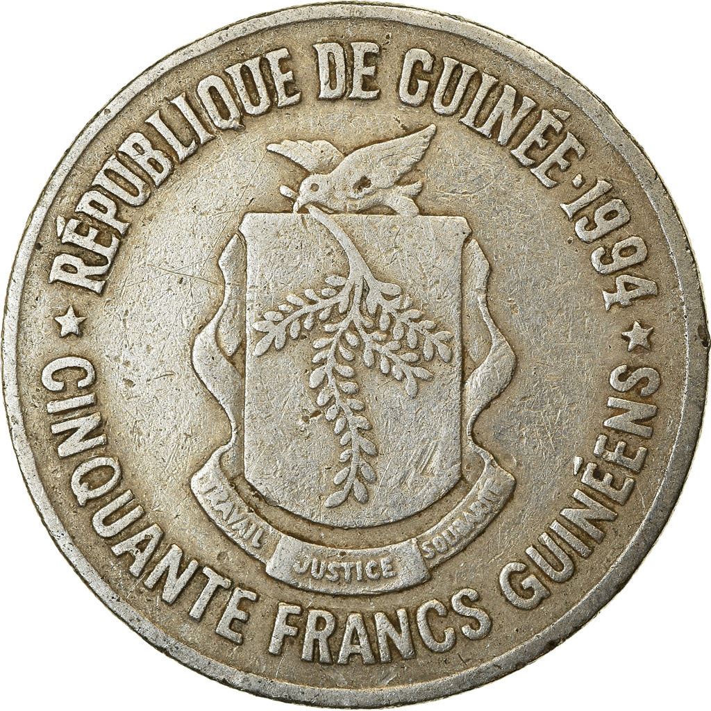Guinea | 50 Francs Guineens Coin | Nimba mask | Km:63 | 1994