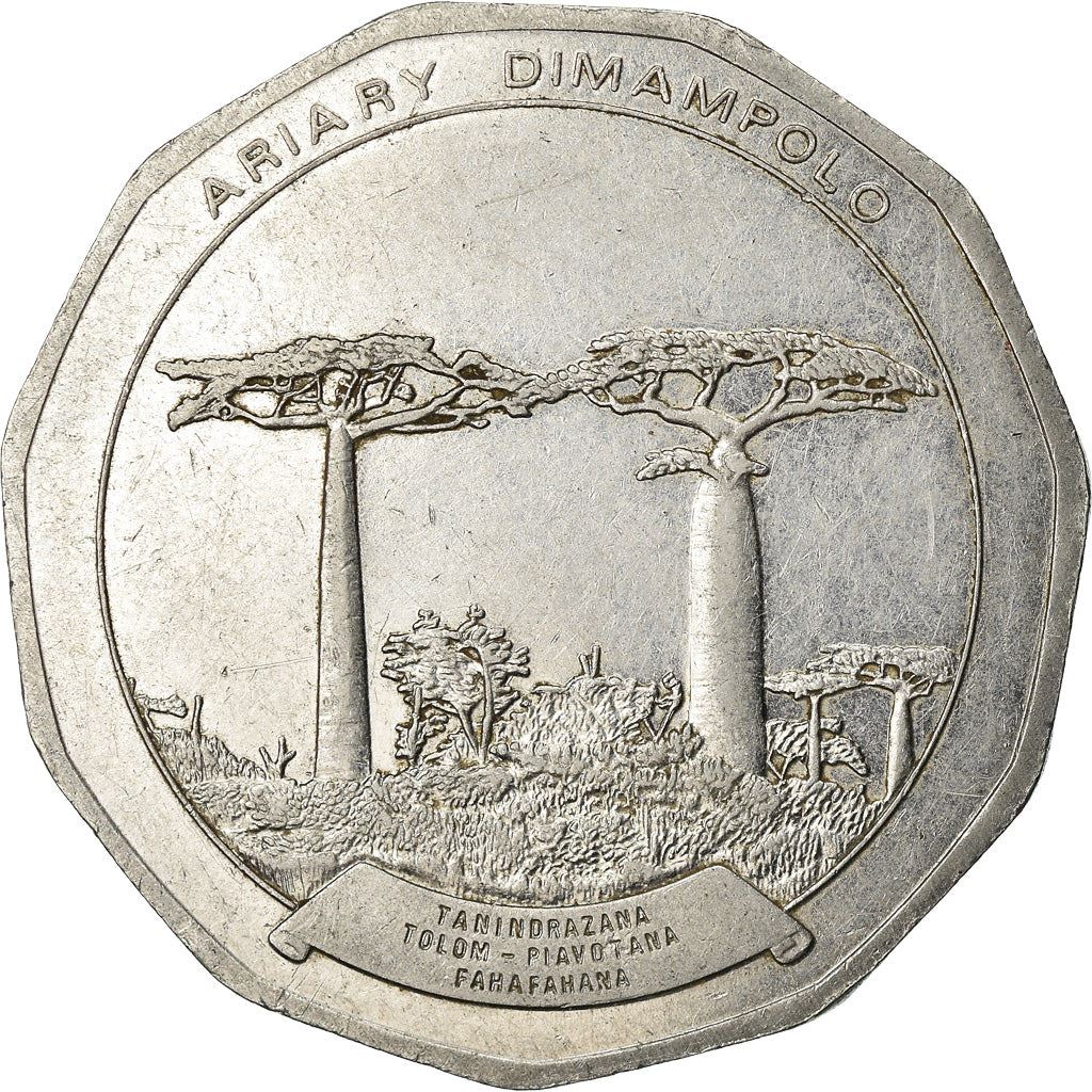 Madagascar | 50 Ariary Coin | Star | Baobab | Km:20 | 1992