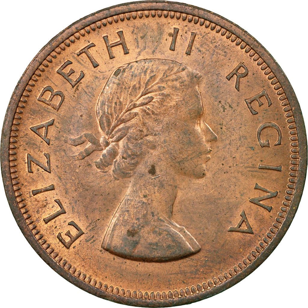 South Africa 1 Penny Coin | Elizabeth II 1st portrait | KM46 | 1953 - 1960