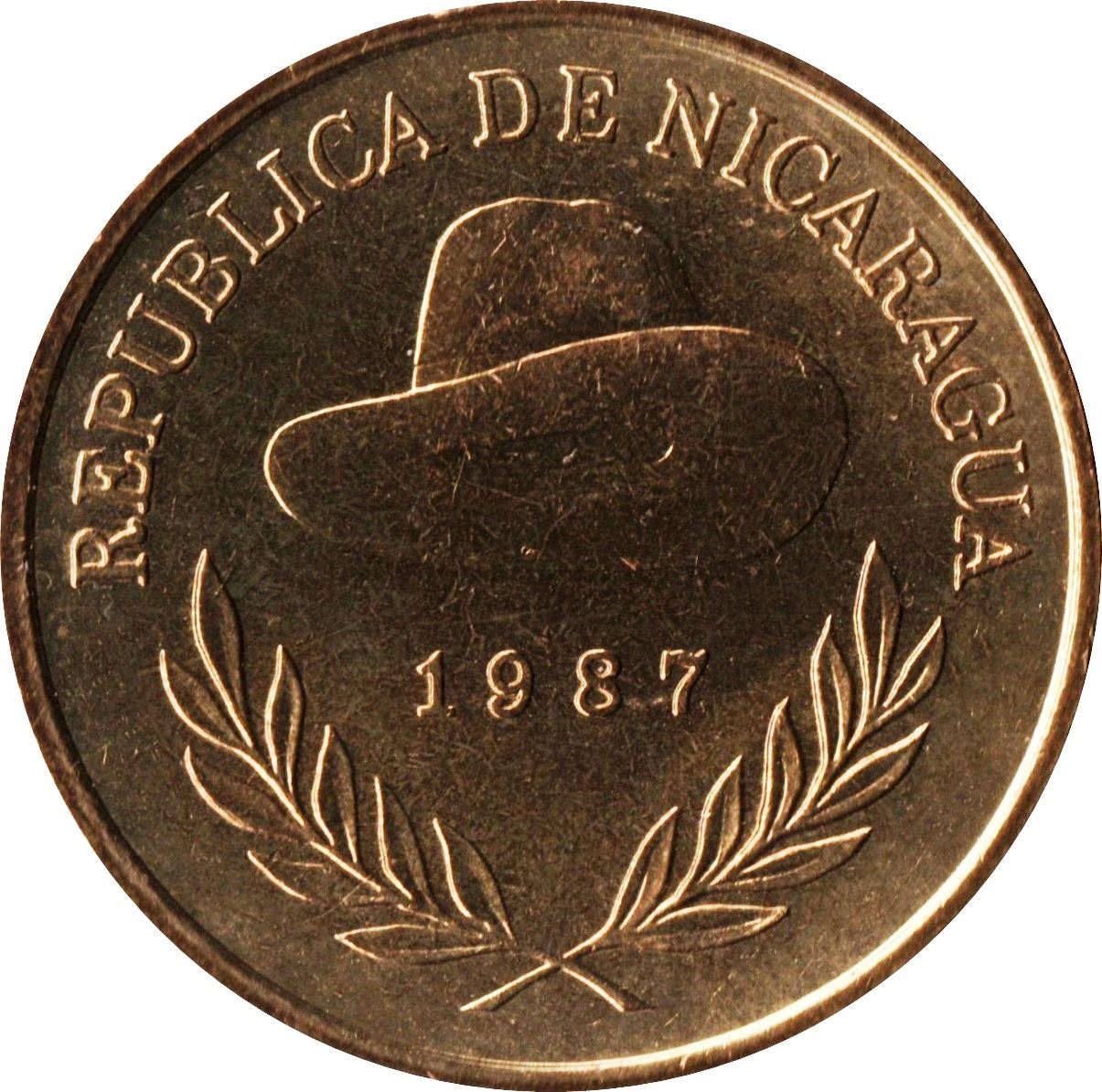 Nicaragua | 5 Cordobas Coin | Hat | KM:60 | 1987