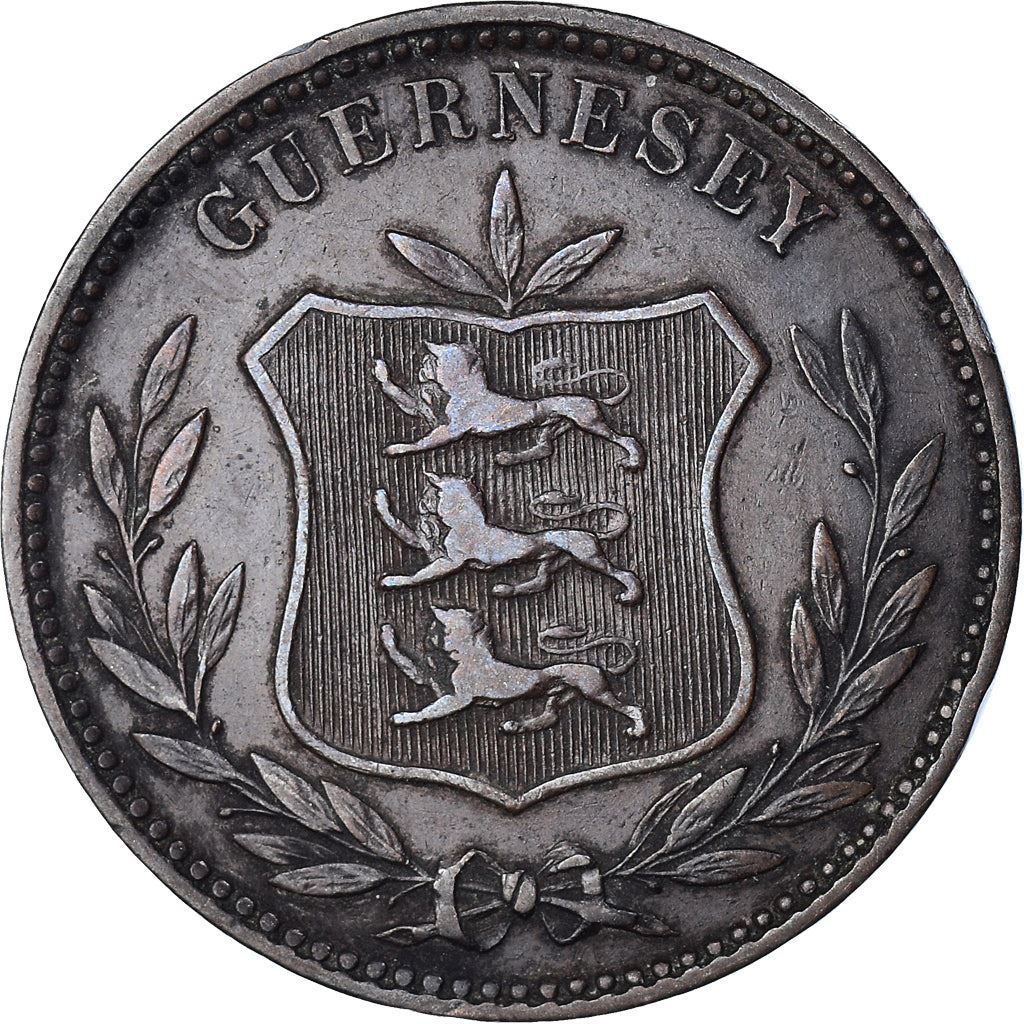 Guernsey 8 Doubles Coin | KM7 | 1864 - 1911