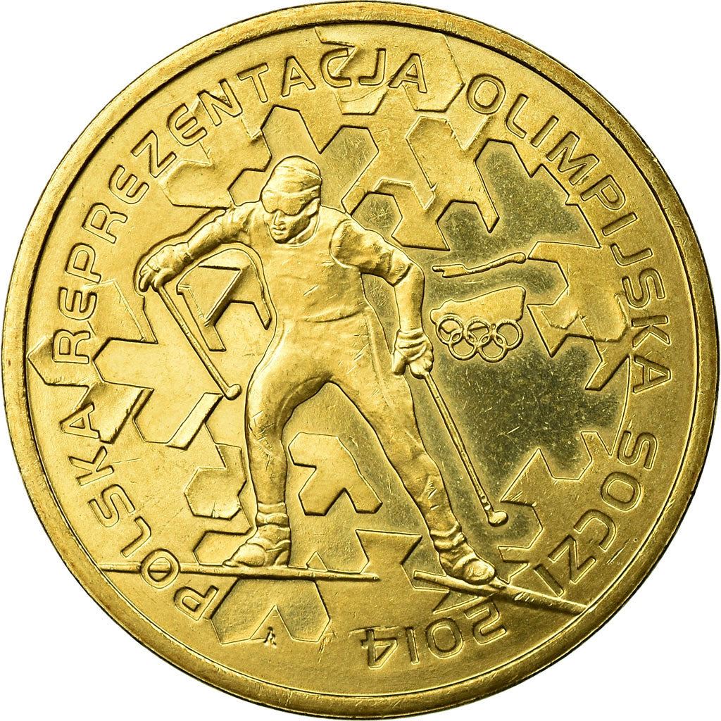 Poland | 2 Zlotys Coin | Team Sochi 2014 | Y:893 | 2014