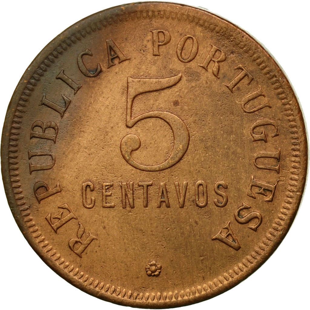 Angola | 5 Centavos Coin | Shield | Km:62 | 1921 - 1924