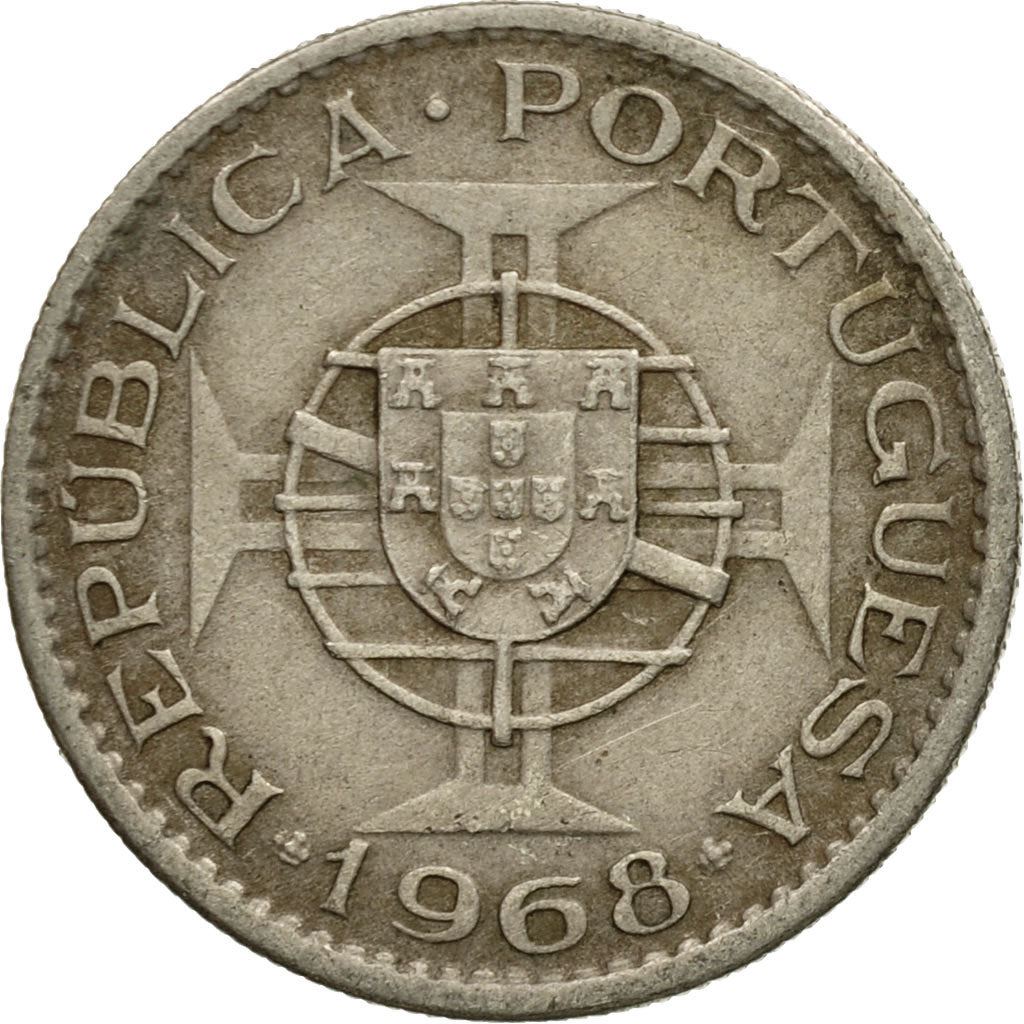 Angola | 2.50 Escudos Coin | Horse | Elephant | Shield | Km:77 | 1953 - 1974