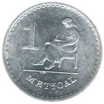 Mozambique | 1 Metical Coin | Writer | Km:99A | 1986
