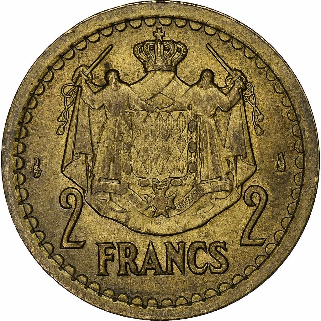 Monaco | 2 Francs Coin | Louis II | Km:121A | 1945