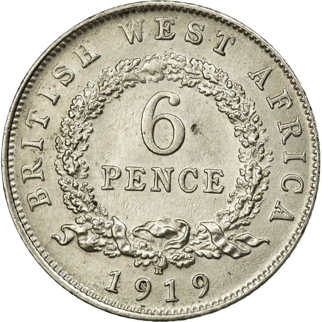 British West Africa | 6 Pence Coin | Wreath | George V | Km:11 | 1913 - 1919