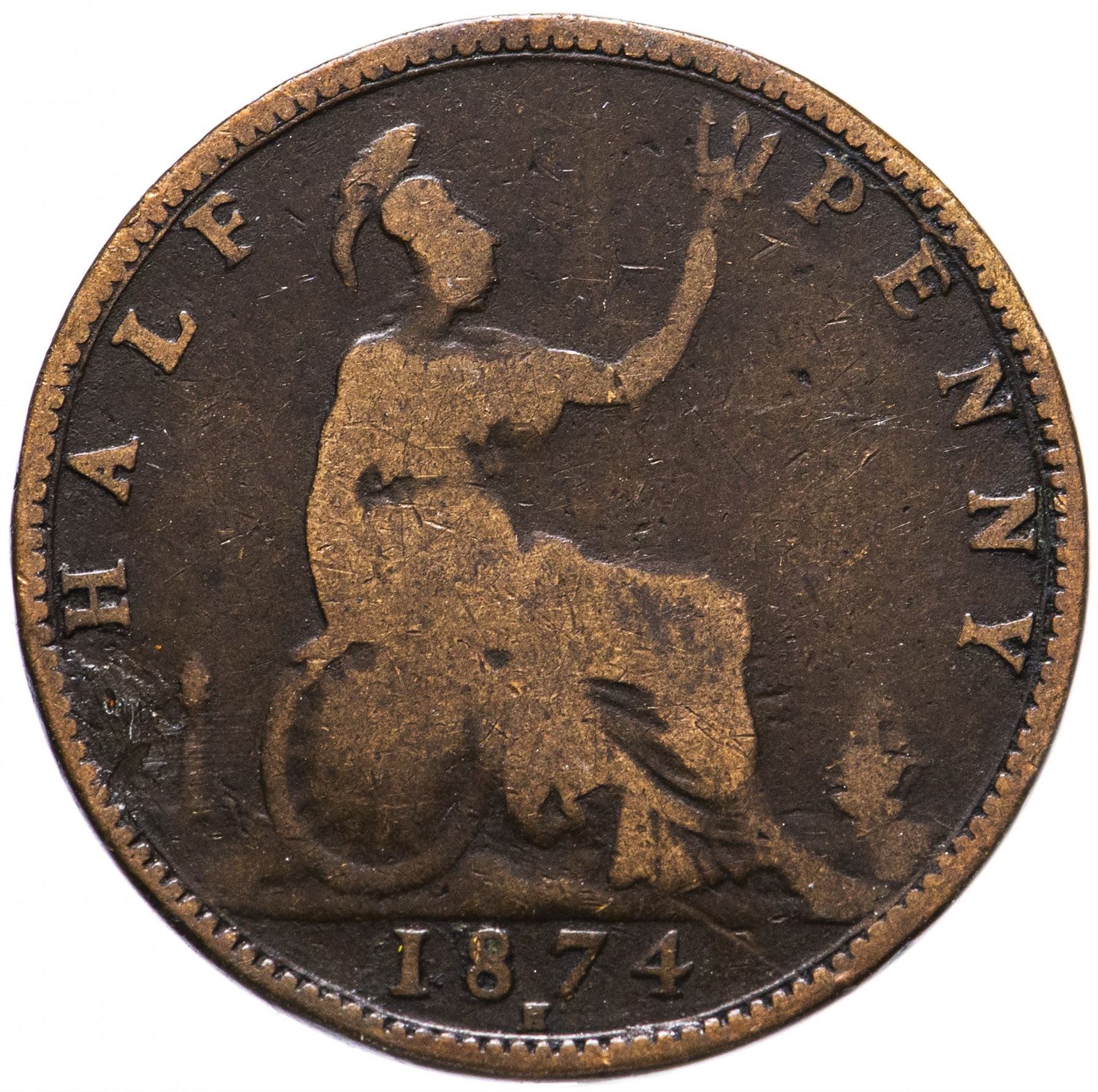 United Kingdom | 1/2 Penny Coin | Victoria | KM:754 | 1874 - 1894