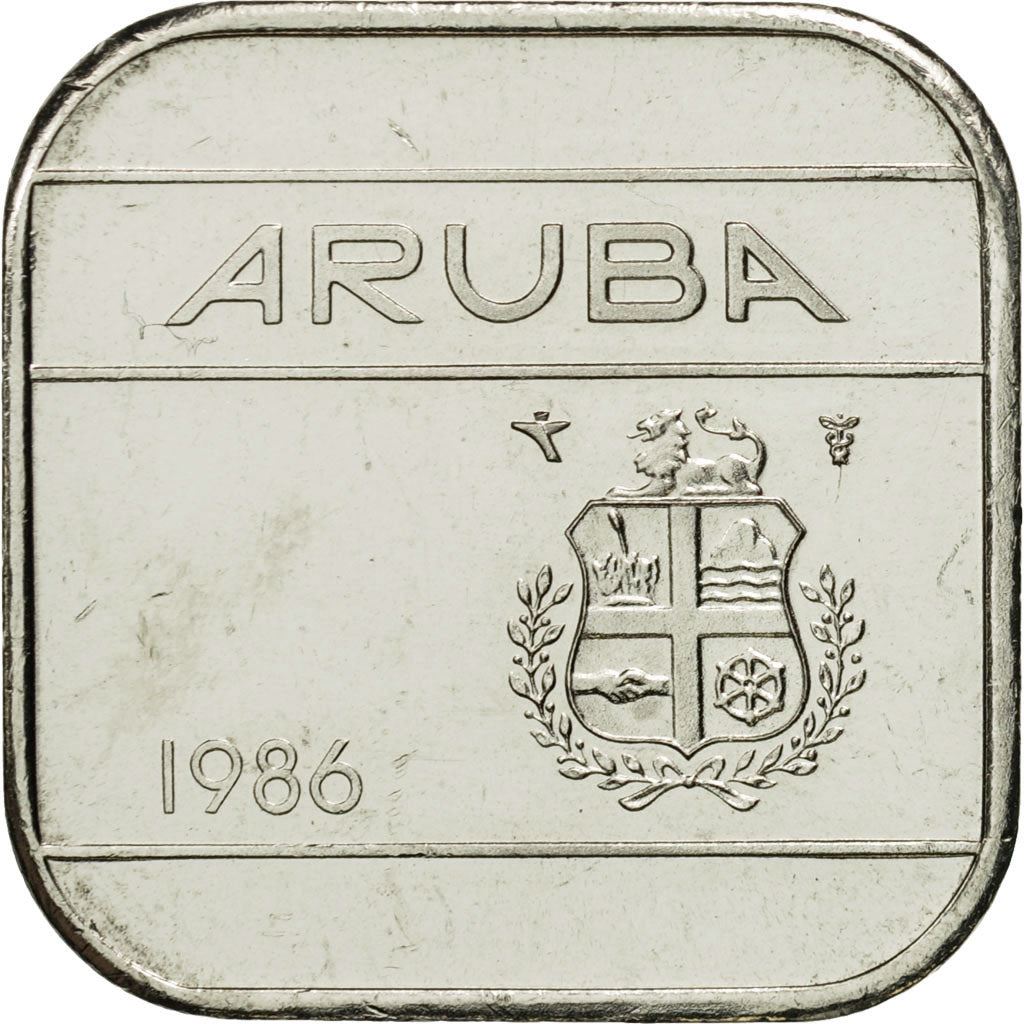 Moeda de 50 Cêntimos de Aruba | Rainha Beatrix | Willem Alexander | KM4 | 1986 - 2019