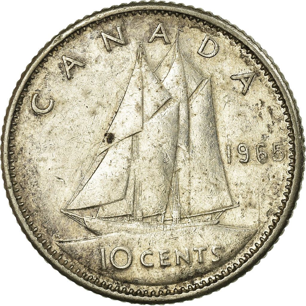 Canada | 10 Cents Coin | Silver | 2nd portrait | KM:61 | 1965-1966