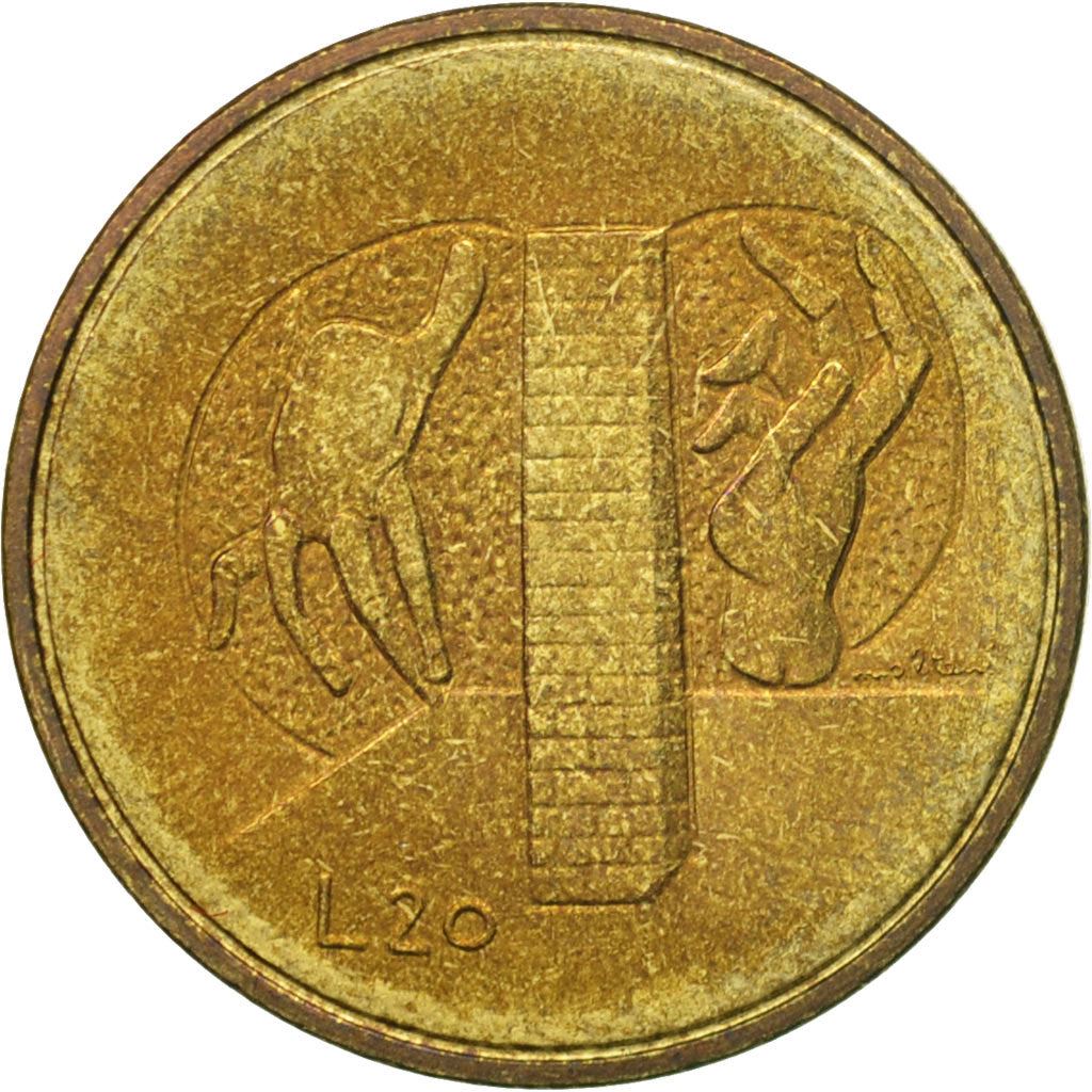 San Marino | 20 Lire Coin | Hands | Km:55 | 1976