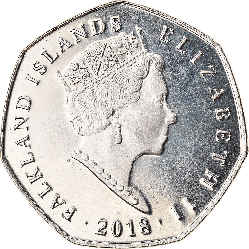 Falkland Islands | 50 Pence Coin | Gentoo Penguin | Km:194.1 | 2018 - 2021