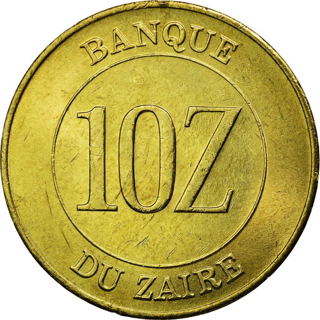 Zaire | 10 Zaires Coin | Mobutu Sese Seko | Km:19 | 1988