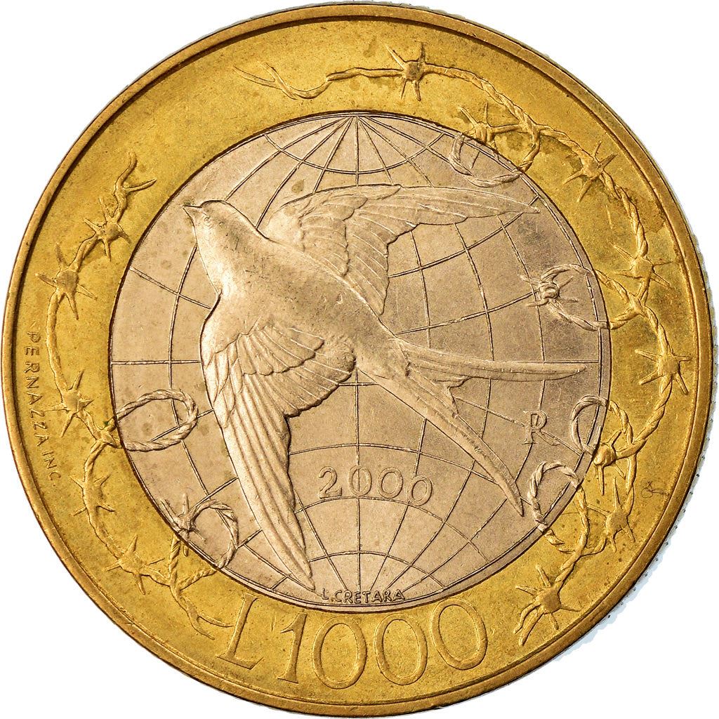 San Marino | 1000 Lire Coin | Barn Swallow | Km:405 | 2000