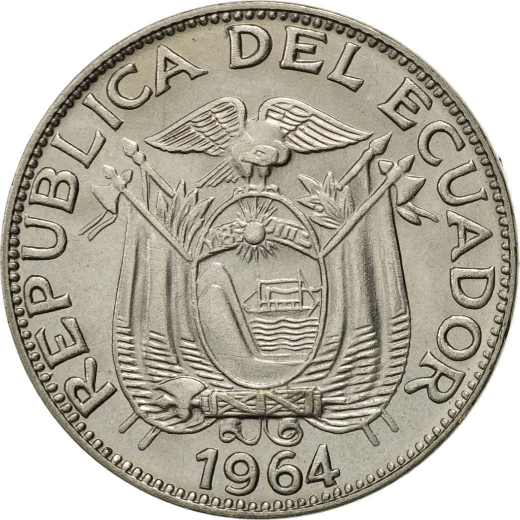 Ecuador | 10 Centavos | Nickel clad steel | Coat of Arms | KM:76c | 1964-1972