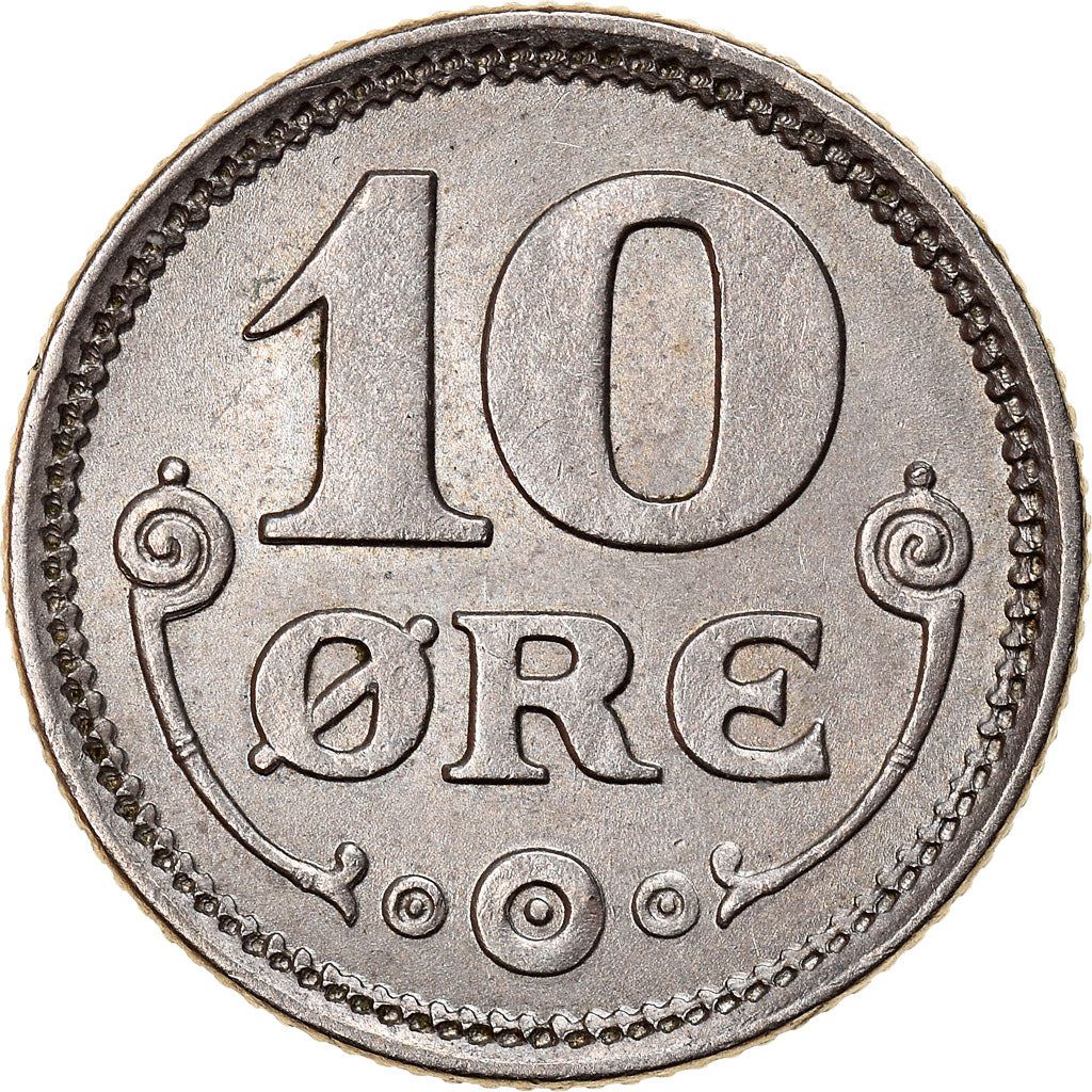 Denmark | 10 Ore Coin | Monogram | KM:818.2a | 1920 - 1923