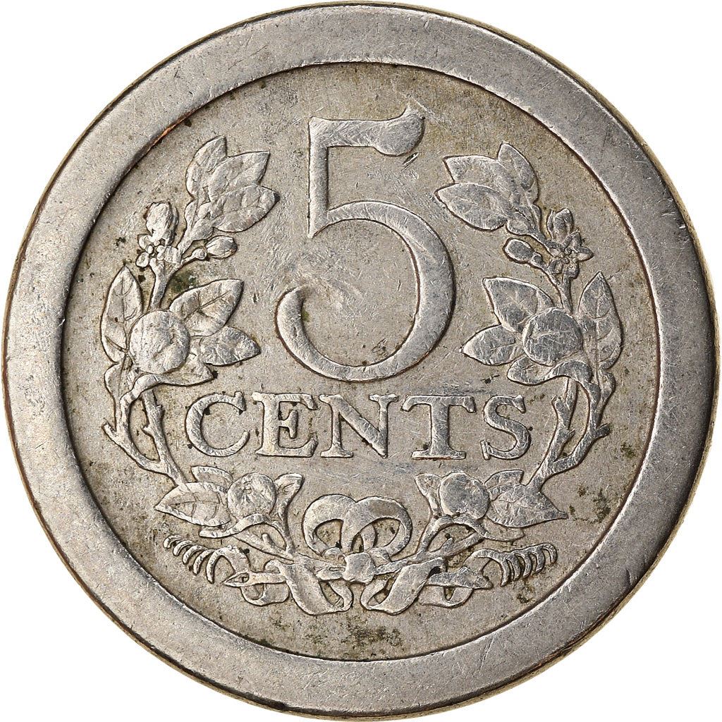 Netherlands | 5 Cents Coin | Copper-nickel | Crown | Wreath | KM:137 | 1907-1909