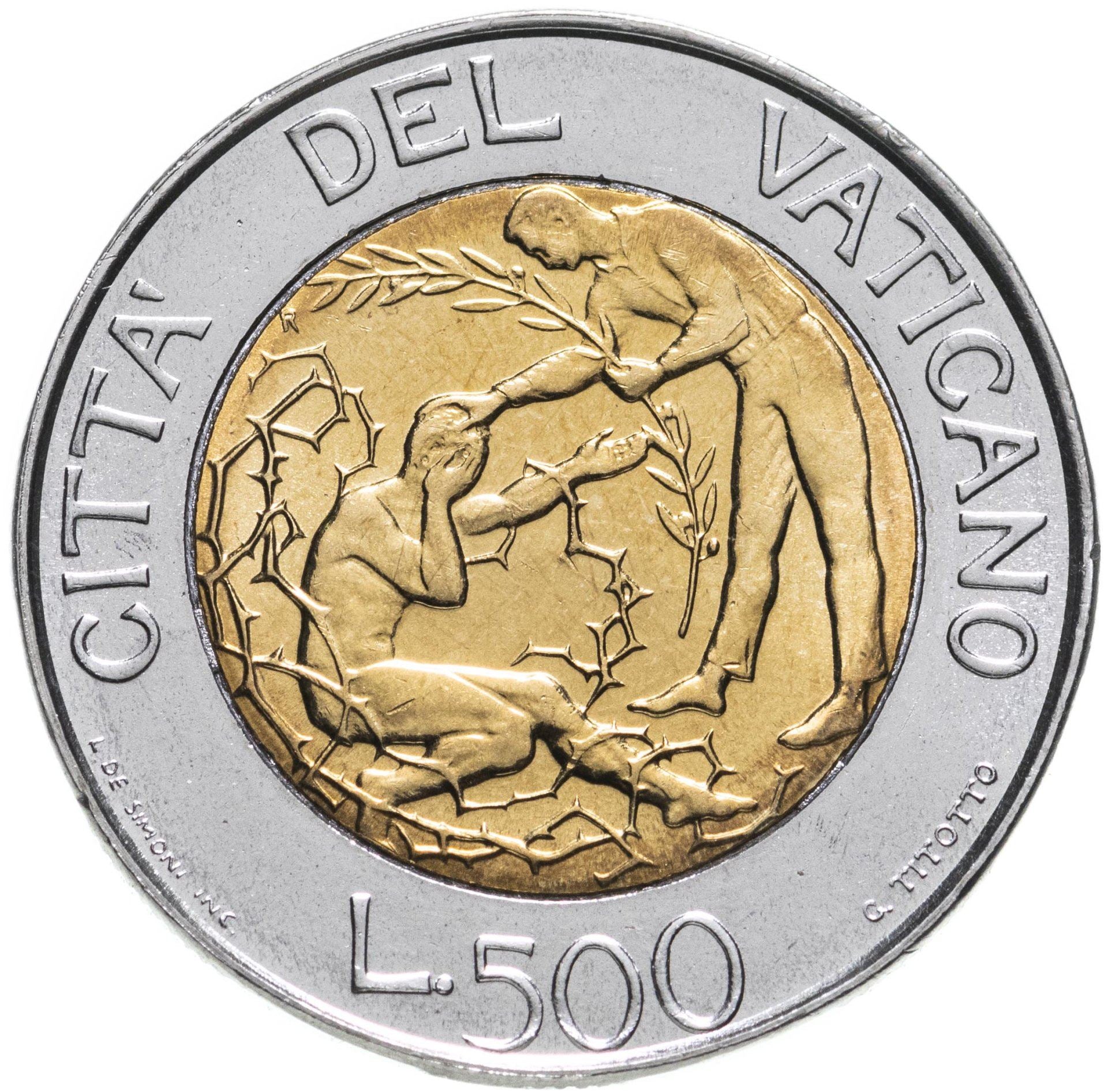 Vatican City | 500 Lire Coin | John Paul II | KM:285 | 1997