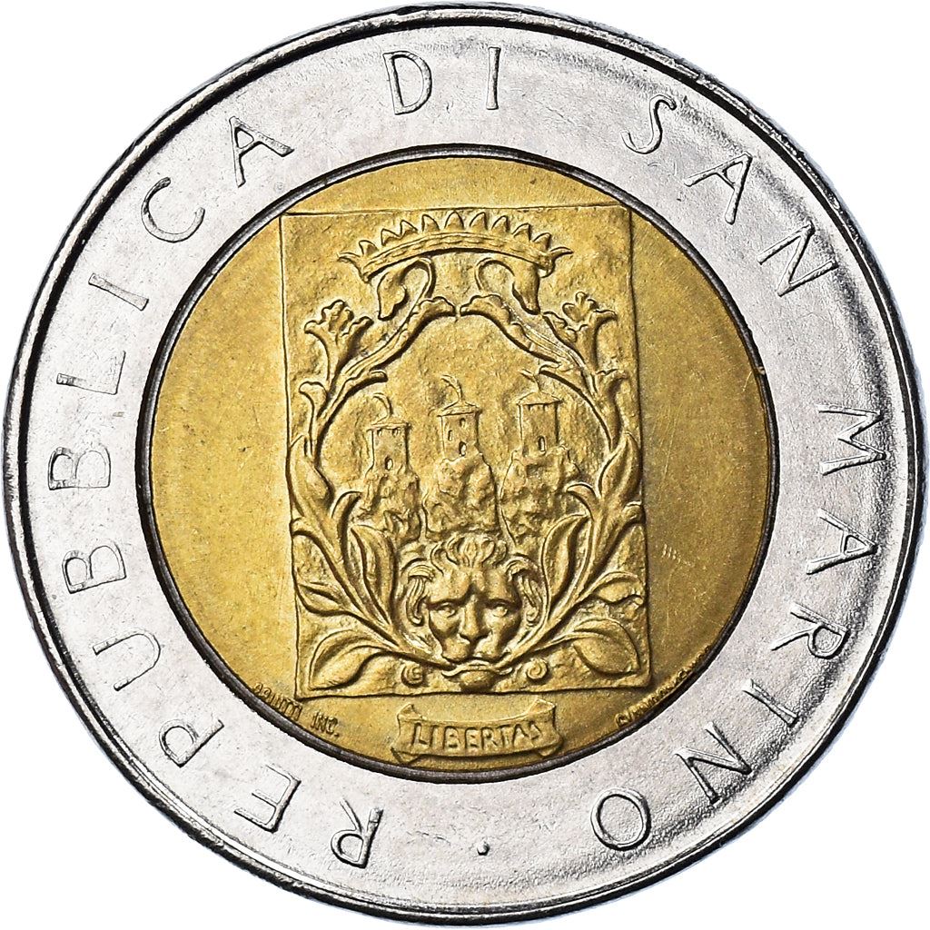 San Marino | 500 Lire Coin | Second tower | Km:226 | 1988