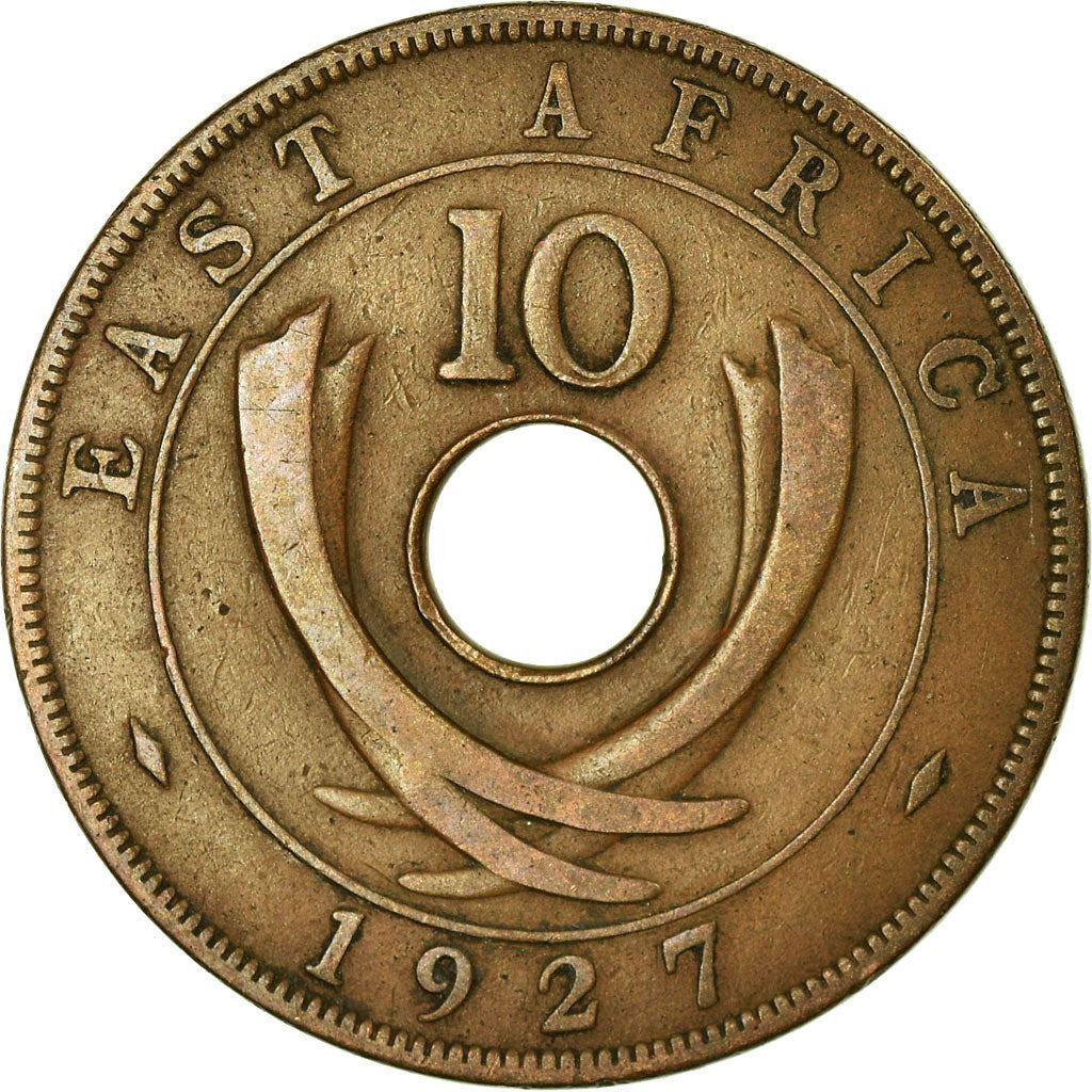 East Africa | 10 Cents Coin | Crown | Tusks | Km:19 | 1921 - 1936