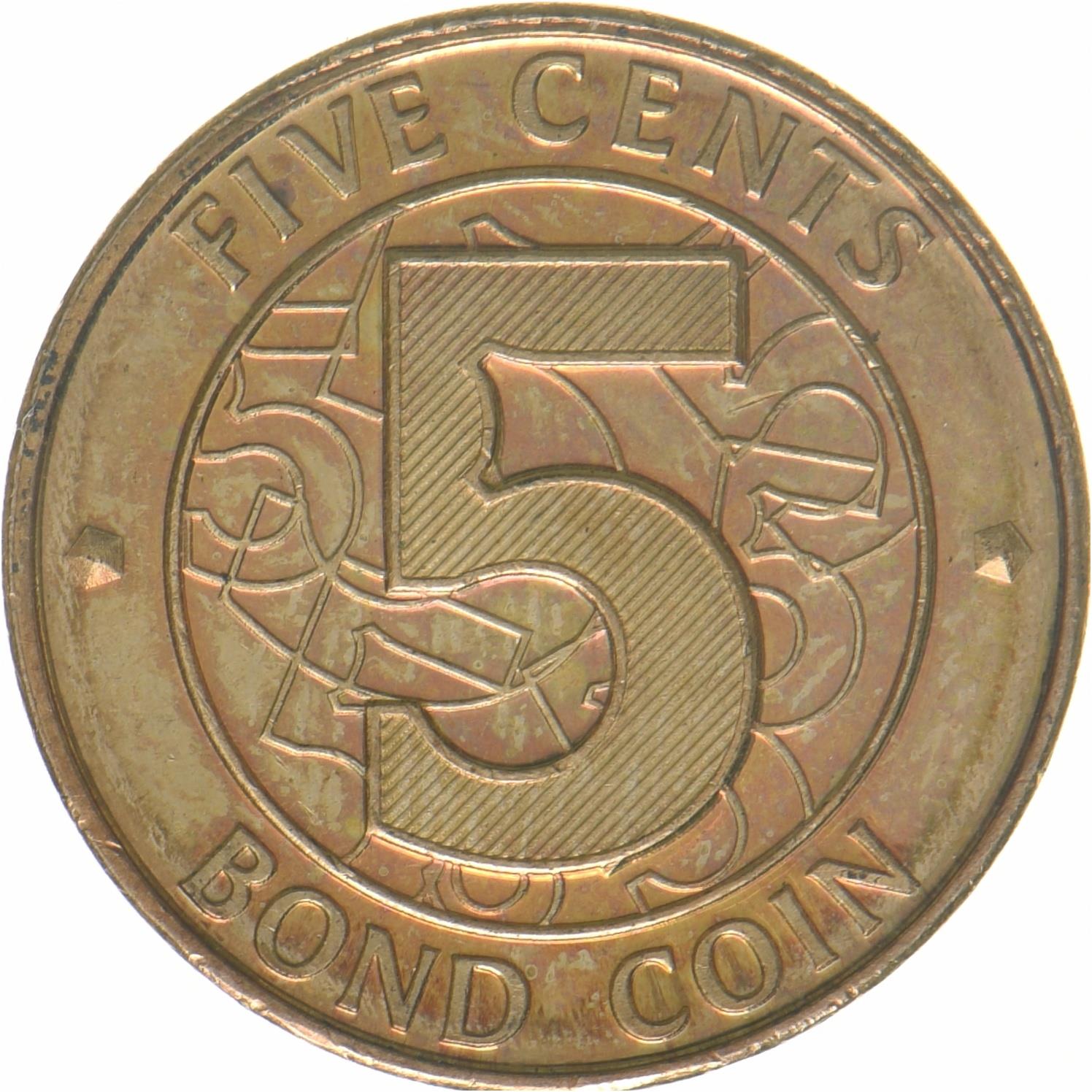 Zimbabwe | 5 Cents Bond Coin | KM17 | 2014