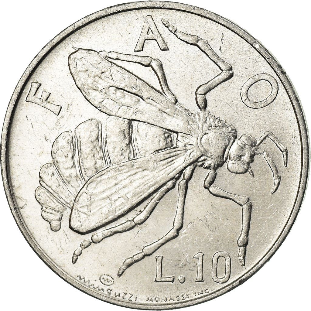 San Marino | 10 Lire Coin | FAO | Km:33 | 1974