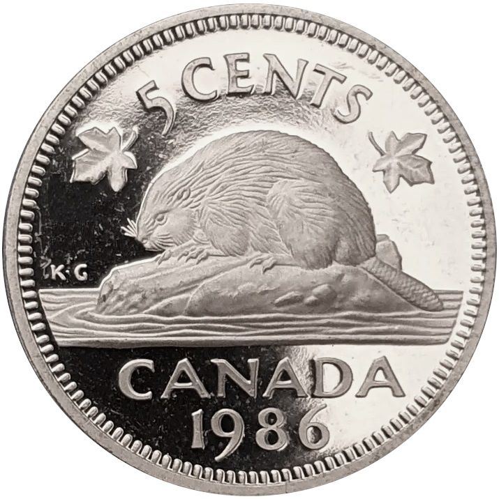 Canada | 5 Cents Coin | Copper-nickel | 2nd portrait; Copper-nickel | KM:60.2a | 1982-1989