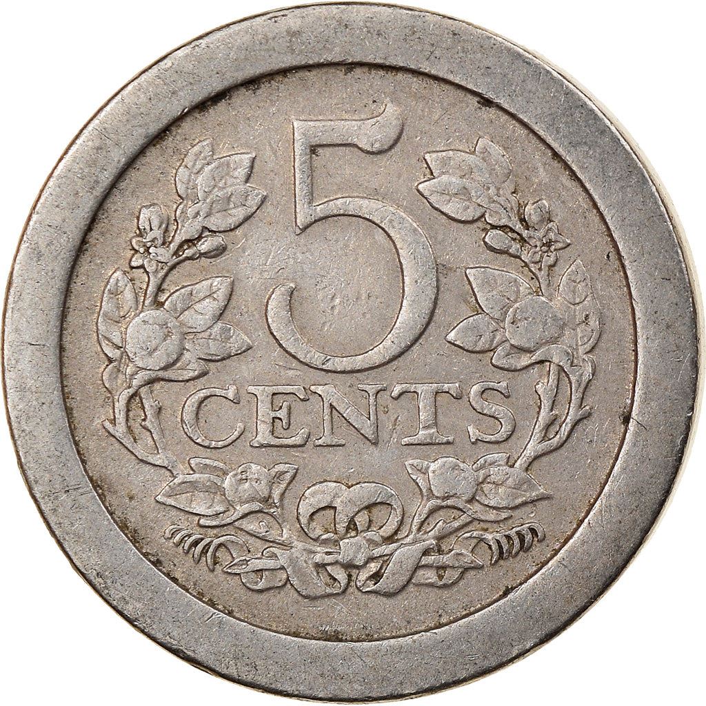Netherlands | 5 Cents Coin | Copper-nickel | Crown | Wreath | KM:137 | 1907-1909