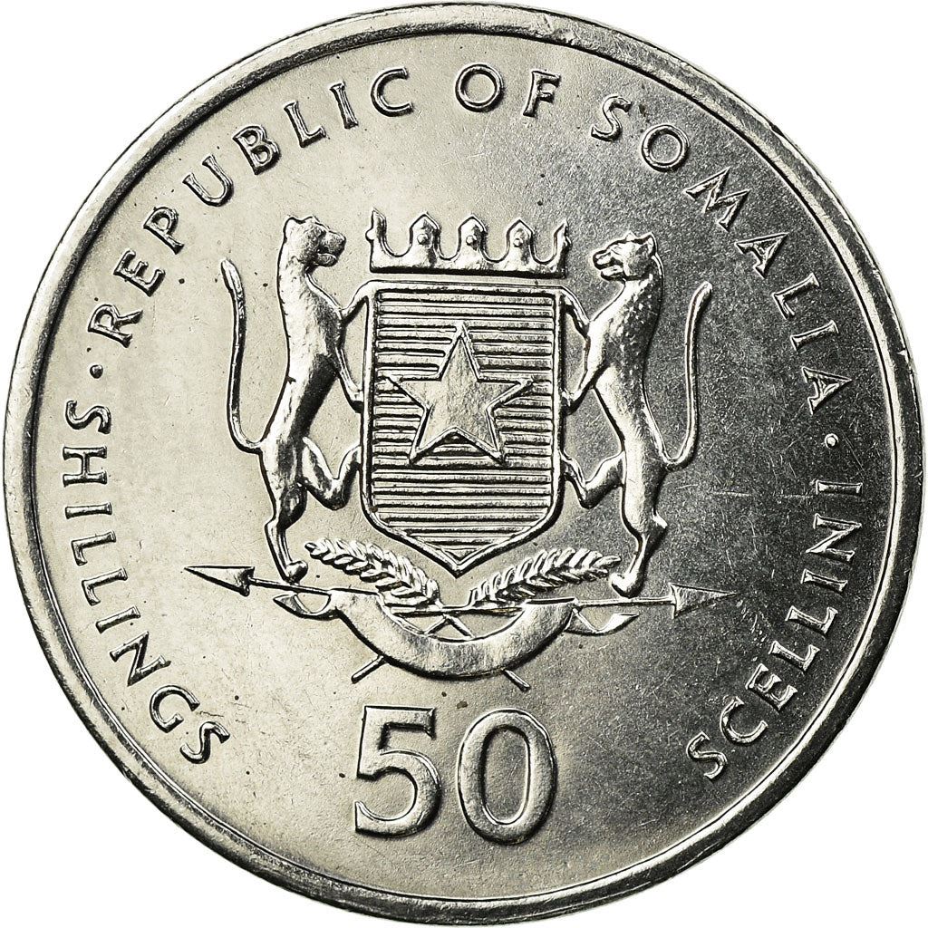 Somalia | 50 Shillings Coin | Mandrill Monkey | Km:111 | 2002