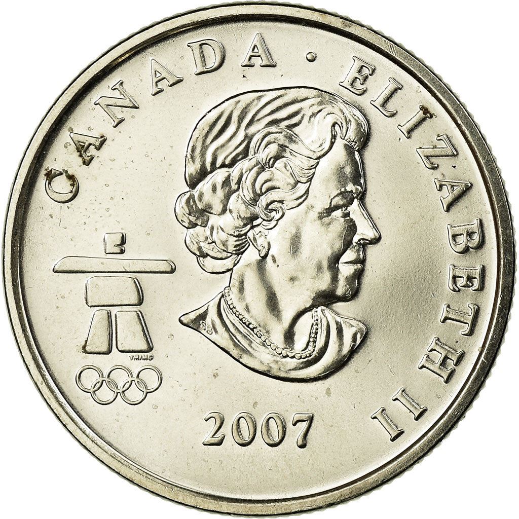 Canada | 25 Cents Coin | Nickel plated steel | Alpine skiing | KM:686 | 2007-2008